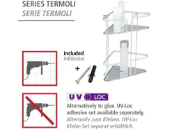 Wenko Eckregal Termoli Edelstahl 2 Etagen