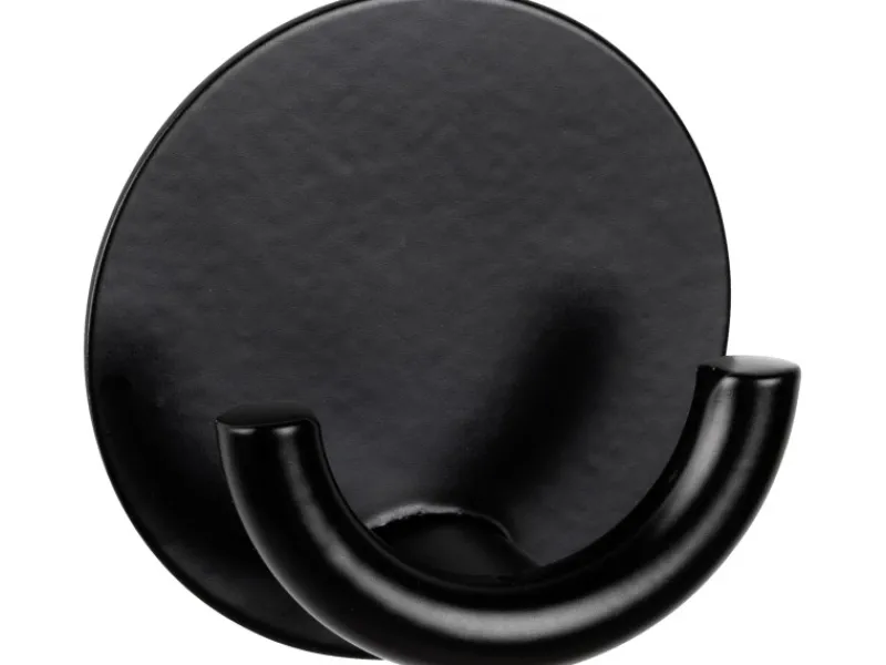 Wenko Edelstahl-Wandhaken Rondo Selbstklebend Ø 5,3 cm x 2,5 cm Schwarz