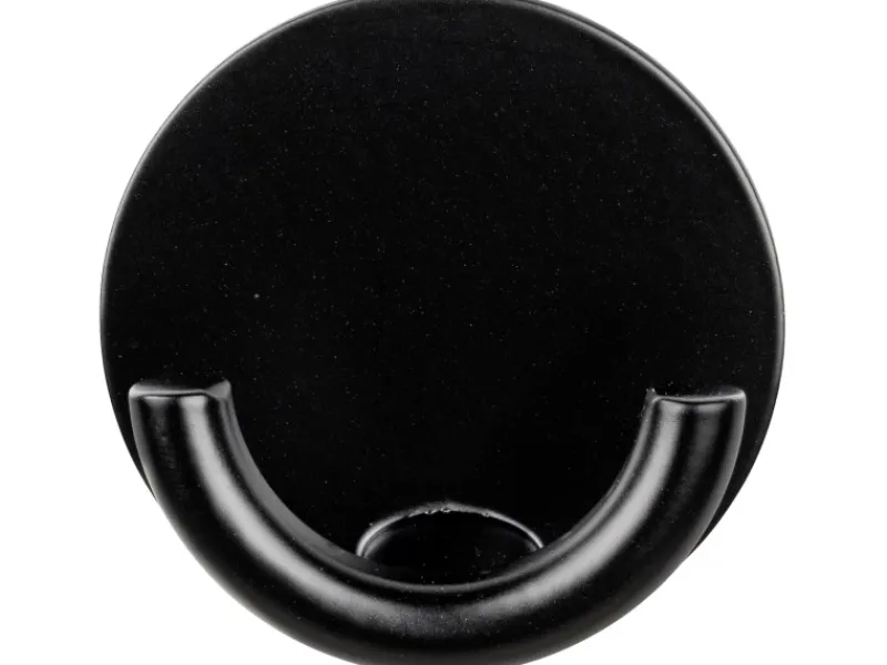 Wenko Edelstahl-Wandhaken Rondo Selbstklebend Ø 5,3 cm x 2,5 cm Schwarz