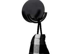 Wenko Edelstahl-Wandhaken Rondo Selbstklebend Ø 5,3 cm x 2,5 cm Schwarz