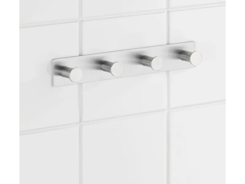 Wenko Hakenleiste Celano Quadro mit 4 Haken Edelstahl Rostfrei