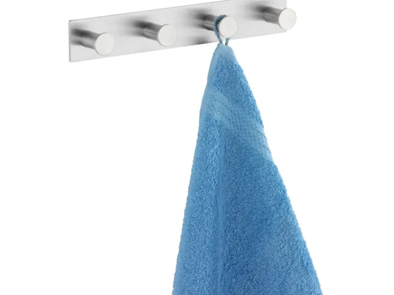 Wenko Hakenleiste Celano Quadro mit 4 Haken Edelstahl Rostfrei