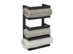 Wenko Handtuchregal Fondiro Schwarz Matt aus Lackiertem Stahl