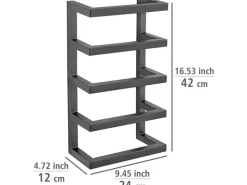 Wenko Handtuchregal Fondiro Schwarz Matt aus Lackiertem Stahl
