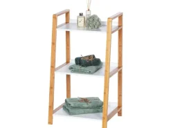 Discount Wenko Regal Finja Bambus Braun mit 3 Etagen