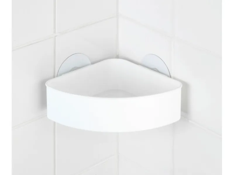 Wenko Static-Loc Eckablage Osimo Kunststoff Weiß