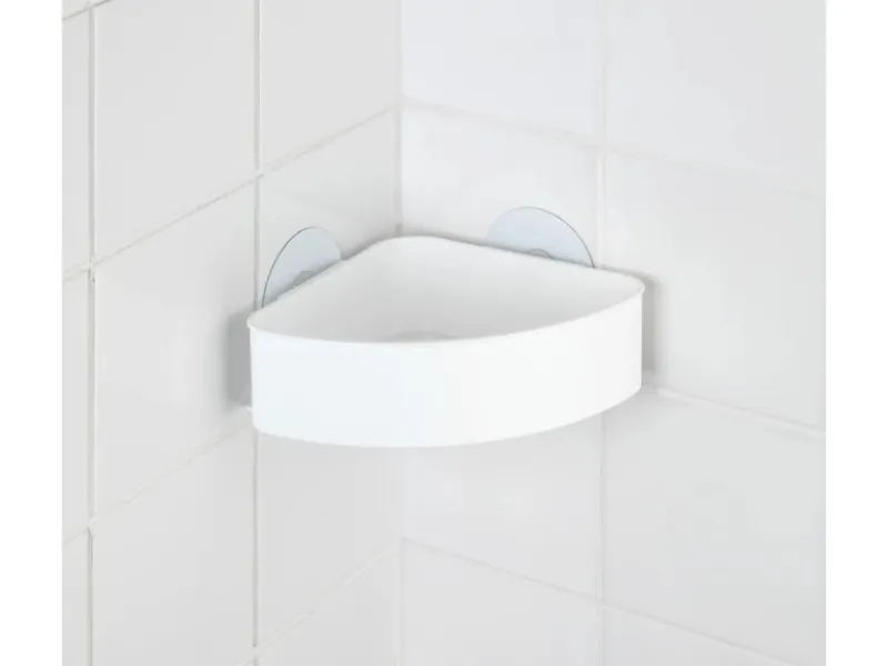 Wenko Static-Loc Eckablage Osimo Kunststoff Weiß