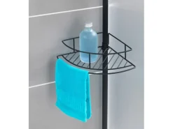 Wenko Teleskop-Duschregal Dolcedo aus Edelstahl 31 x 23 x 275 cm Schwarz-Matt