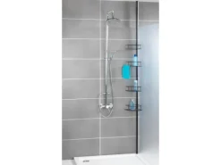Wenko Teleskop-Duschregal Dolcedo aus Edelstahl 31 x 23 x 275 cm Schwarz-Matt