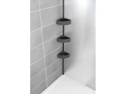 Wenko Teleskop-Eckregal Villata mit 3 Körben 28 x 20,5 x 275 cm Schwarz-Grau
