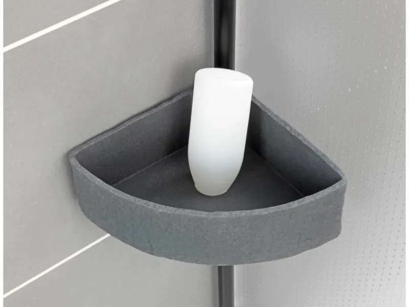 Wenko Teleskop-Eckregal Villata mit 3 Körben 28 x 20,5 x 275 cm Schwarz-Grau