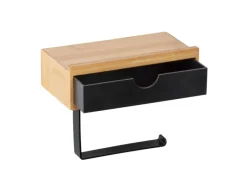 Wenko Toilettenpapierhalter mit Ablage Bambusa Bambus