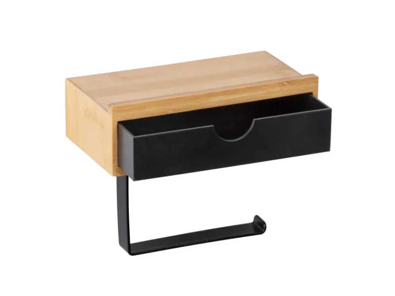 Wenko Toilettenpapierhalter mit Ablage Bambusa Bambus