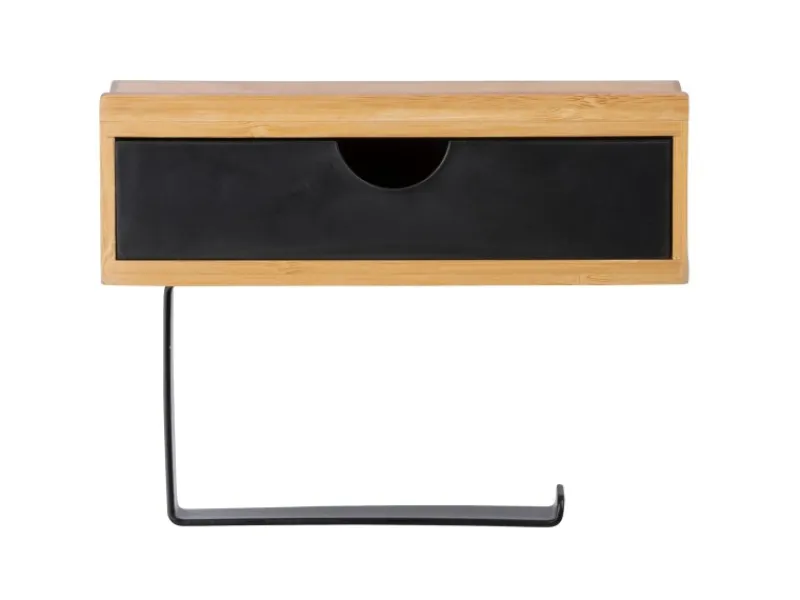 Wenko Toilettenpapierhalter mit Ablage Bambusa Bambus