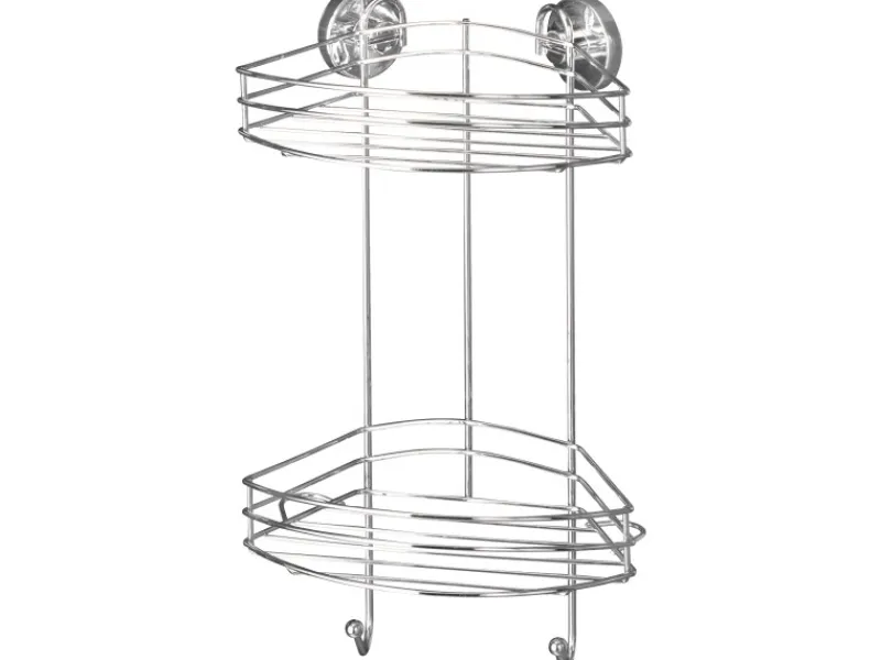 Wenko Vacuum-Loc Eckregal Chrom 2 Etagen