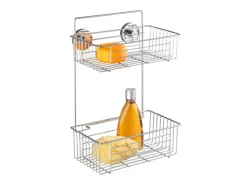 Hot Wenko Vacuum-Loc Wandregal Bari Chrom 2 Etagen