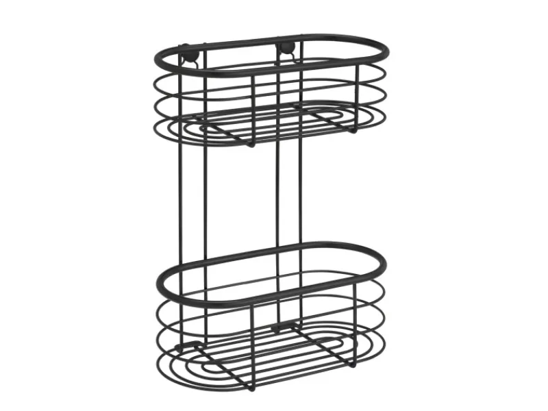 Wenko Wandregal Trestina Edelstahl 2 Etagen Schwarz