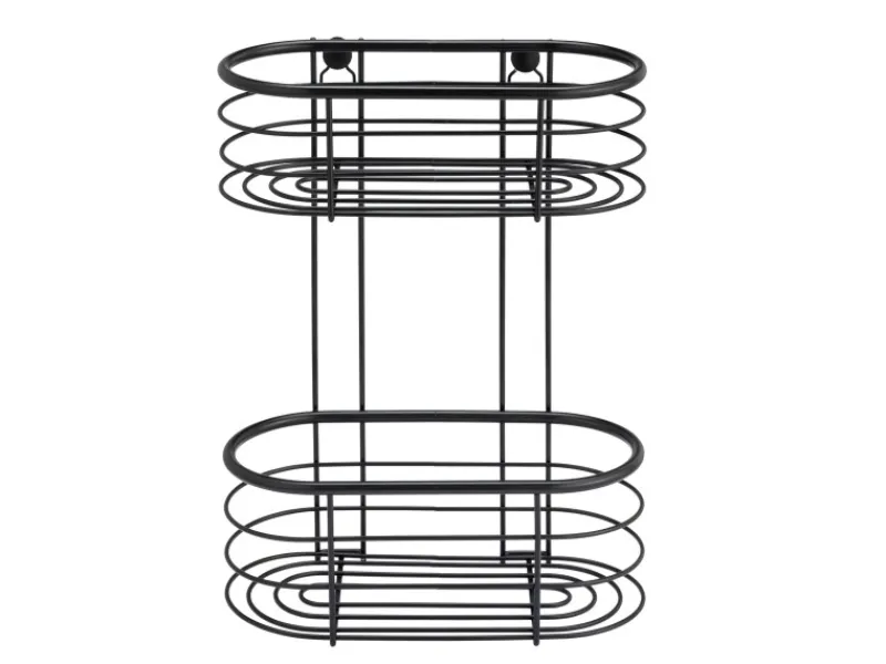 Wenko Wandregal Trestina Edelstahl 2 Etagen Schwarz