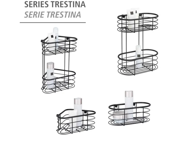 Wenko Wandregal Trestina Edelstahl 2 Etagen Schwarz