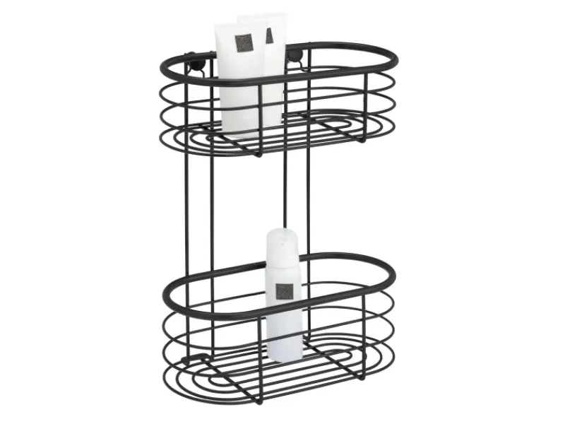 Wenko Wandregal Trestina Edelstahl 2 Etagen Schwarz