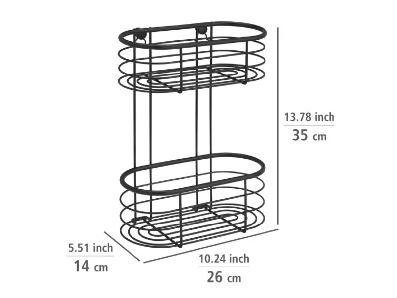 Wenko Wandregal Trestina Edelstahl 2 Etagen Schwarz
