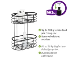 Wenko Wandregal Trestina Edelstahl 2 Etagen Schwarz