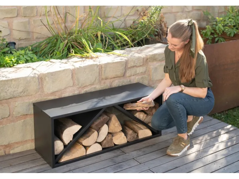 Online Westmann Kaminholzregal B x T x H: 104 cm x 34,5 cm x 40 cm Schwarz