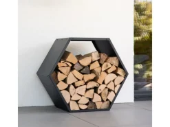 Westmann Stahl Kaminholzregal Biene Schwarz 88x45x77 cm