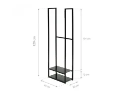 Outlet Westmann Stahl Kaminholzregal Porthos Schwarz 40x20x120 cm