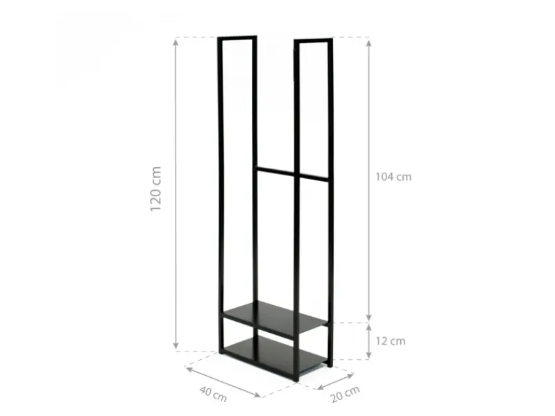 Outlet Westmann Stahl Kaminholzregal Porthos Schwarz 40x20x120 cm