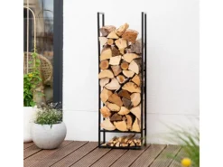 Outlet Westmann Stahl Kaminholzregal Porthos Schwarz 40x20x120 cm