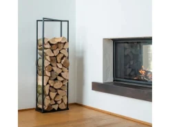 Westmann Stahl Kaminholzregal Xavier Schwarz 40x20x120 cm