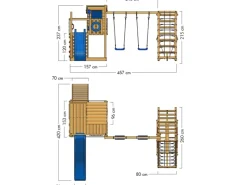 New Wickey Spielturm Smart Surf Klettergerüst mit Rutsche Pastellblau
