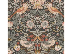 William Morris at Home Vliestapete Strawberry Thief 10 m x 52 cm Grau FSC®