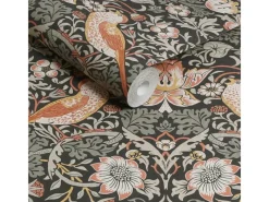 William Morris at Home Vliestapete Strawberry Thief 10 m x 52 cm Grau FSC®