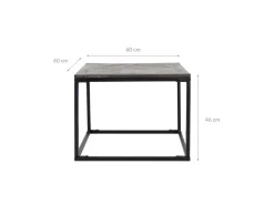 WOMO-DESIGN Design Beistelltisch 60 x 60 cm Handgefertigt Quadratisch Grau
