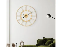 New WOMO-DESIGN Große Wanduhr Stockholm 85 cm Rund Handgefertigt Eisen Vintage-Stil