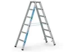 Zarges gebördelte Stehleiter, eloxiert Saferstep B 2x6 Stufen