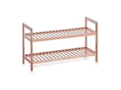 Zeller Schuhregal mit 2 Ablagen Bambus 70 cm x 26 cm x 40 cm