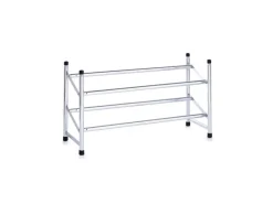 Discount Zeller Schuhregal mit 2 Ablagen Metall 36 cm x 23 cm x 6,4 cm Verchromt Glänzend