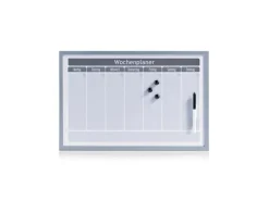Discount Zeller Wochenplaner Magnetisch Metall/MDF 59 cm x 39,5 cm x 1,5 cm Alugrau