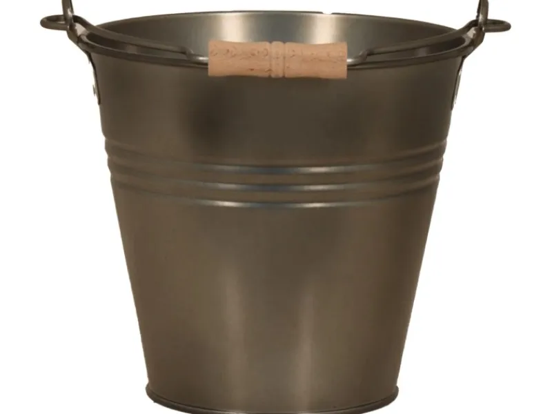 Hot Zink-Eimer Blacklook mit Henkel/Holzgriff 7,2 L 31 cm x 29 cm x27 cm